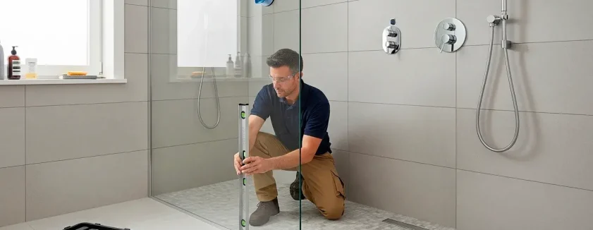 Shower glass installation