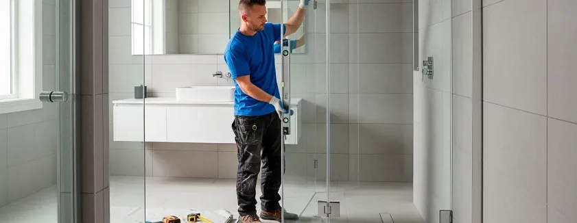 Shower glass installation