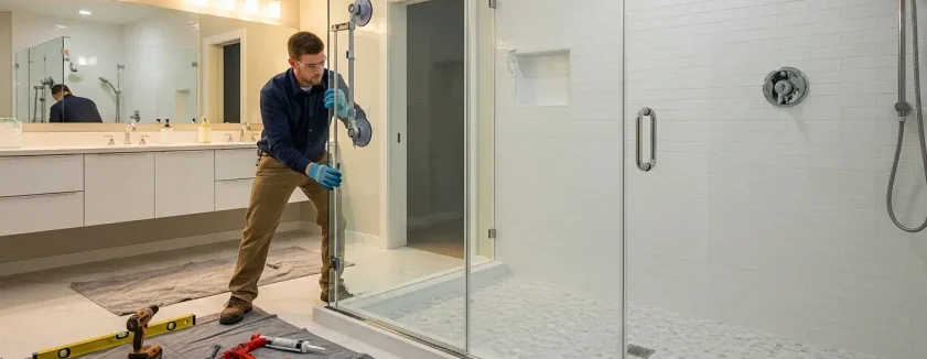 Shower glass installation