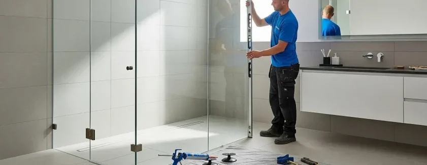 Shower glass installation
