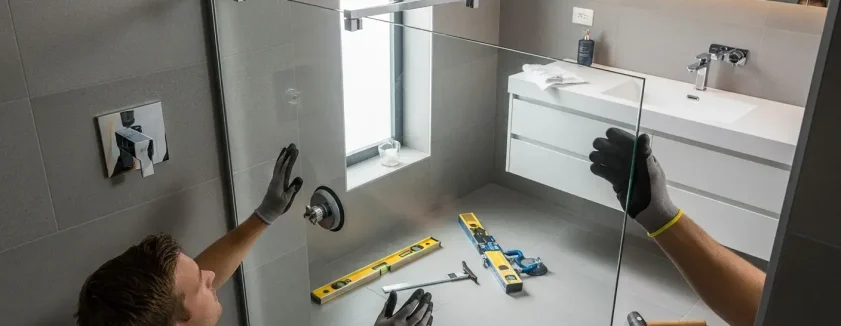 shower glass installation
