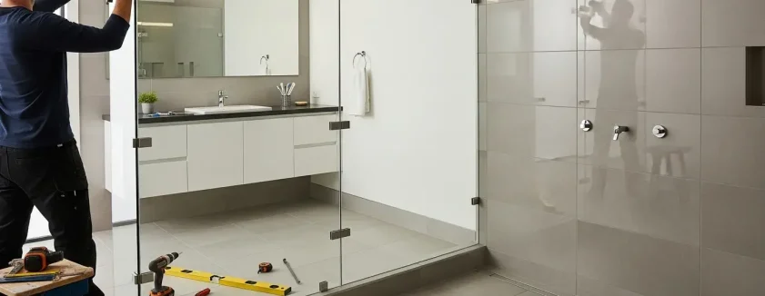 shower glass installation