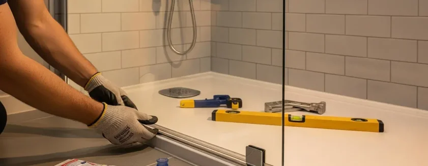 shower glass installation